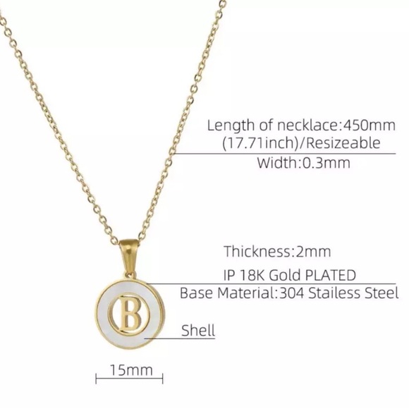 Hollow Round Shell Jewelry Initial Letter - Picture 5 of 5